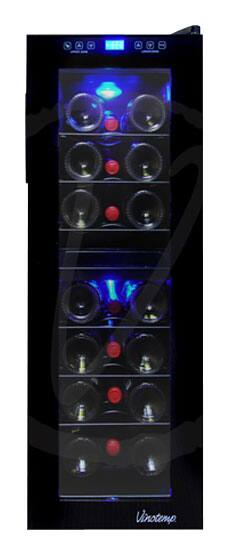 Front. Vinotemp - 21-Bottle Wine Cooler - Black.