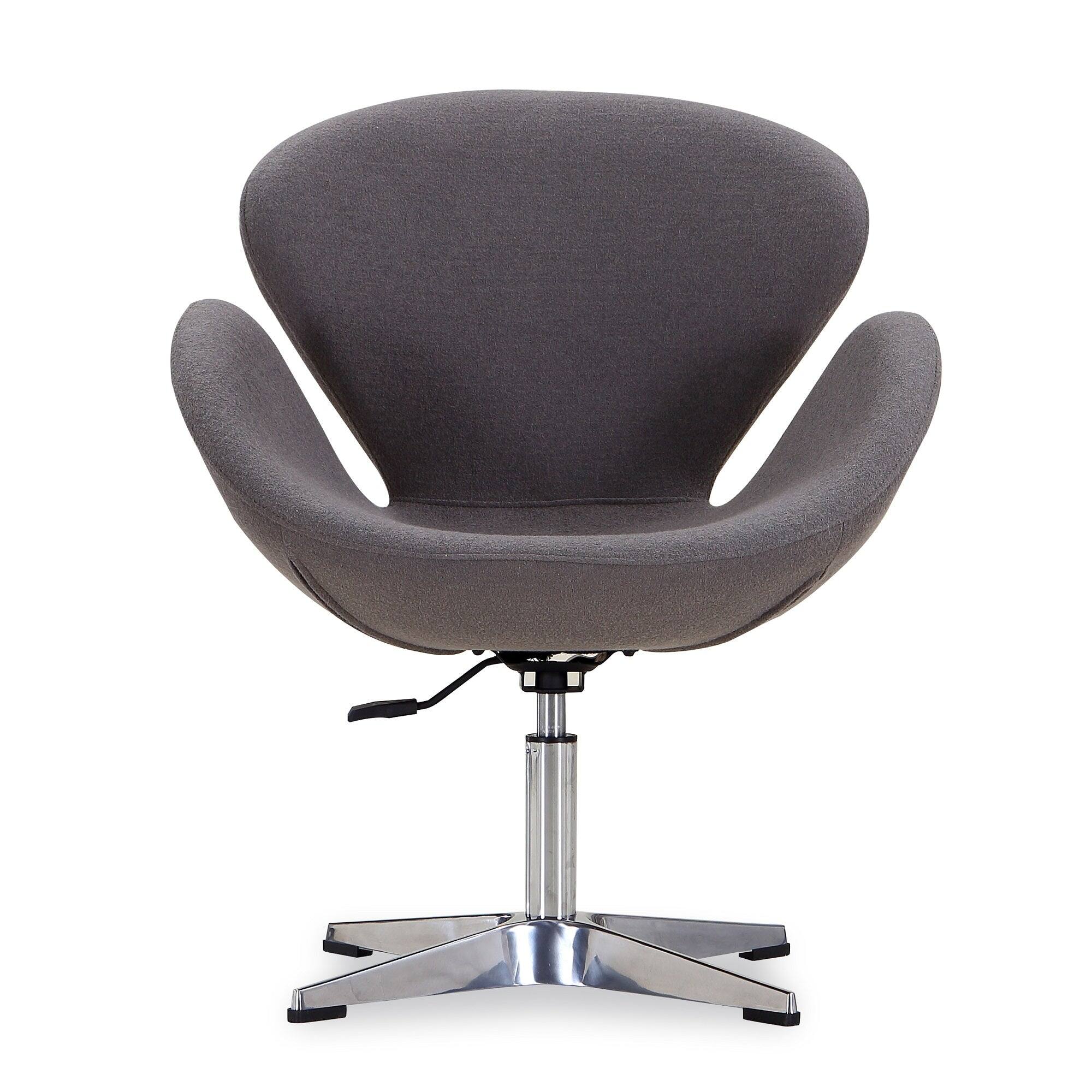Alt View 1. Manhattan Comfort - Raspberry Modern Upholstered Swivel Lounge Chair - Set of 2 - Gray.