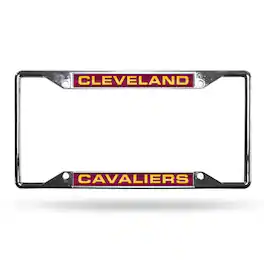 Rico Industries - Cleveland Cavaliers NBA All Corner EZ View Chrome Metal Laser Cut License Plate Frame - Multi
