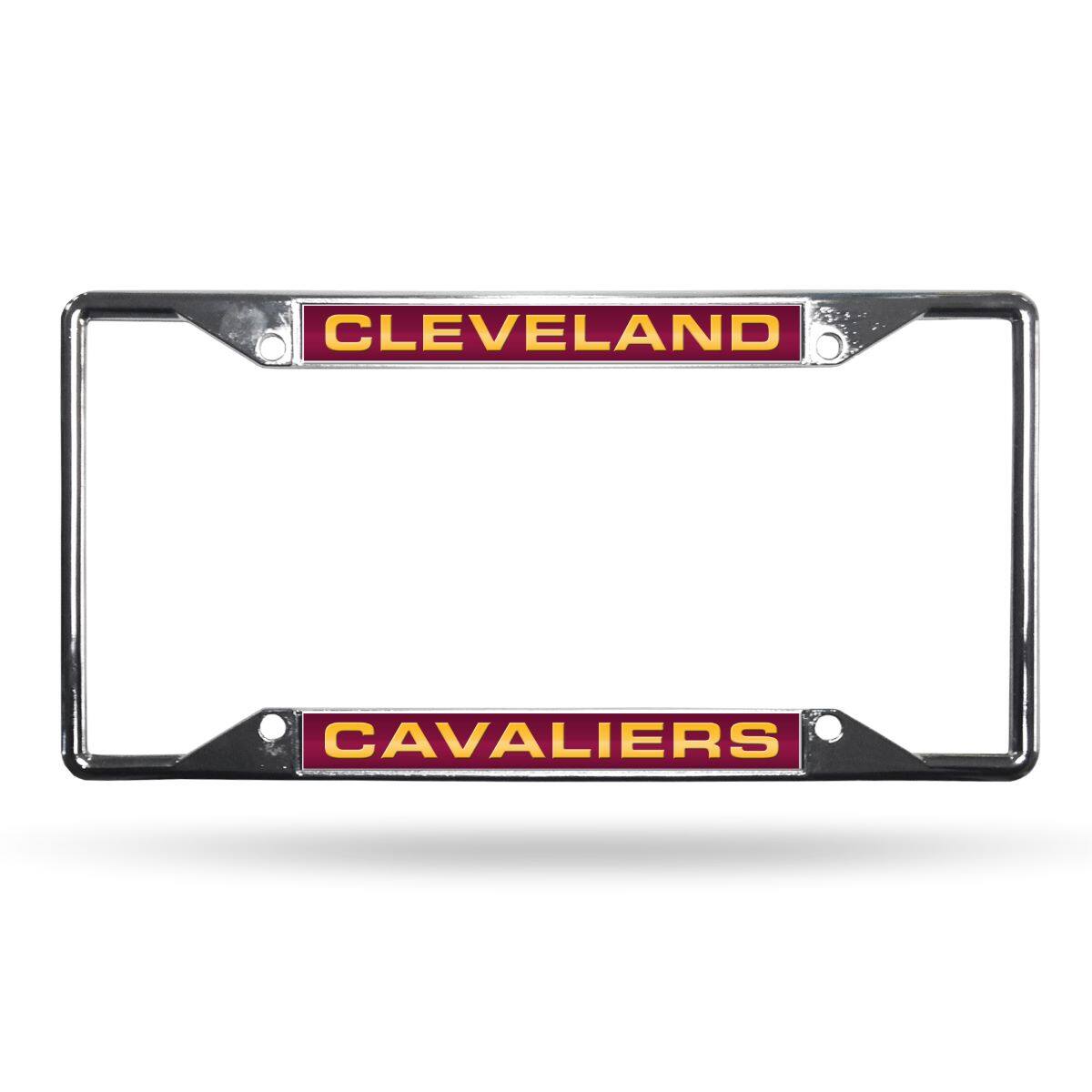 Cleveland Cavaliers NBA All Corner EZ View Chrome Metal Laser Cut License Plate Frame