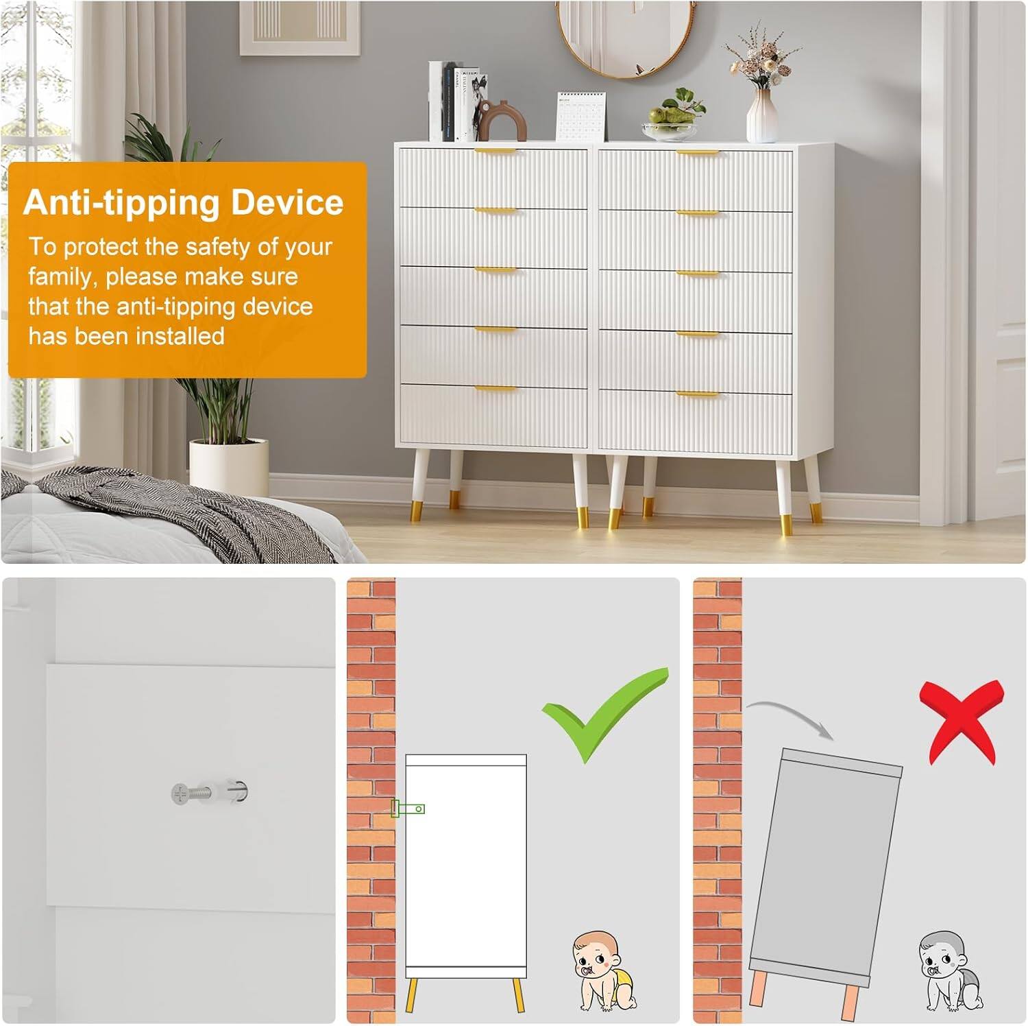 Anti-tipping Device

To protect the safety of your family, please make sure that the anti-tipping device has been installed.