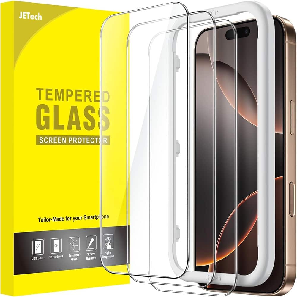 PARKER SLATER - 3 Pack iPhone 16 Pro Max 6.9-inch tempered glass screen protector, HD case-friendly, with easy installation tool - Clear