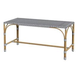Butler Specialty - Tobias 40 in. W Outdoor Rectangular Rattan Dining Bench - Gray And White Dot