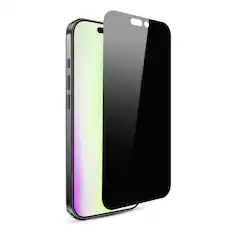 Front. Mybat Pro - MyBat Pro 360° Privacy Full Coverage Tempered Glass for Apple iPhone 17 / iPhone 17 Pro / 16 Pro - Black - Clear.