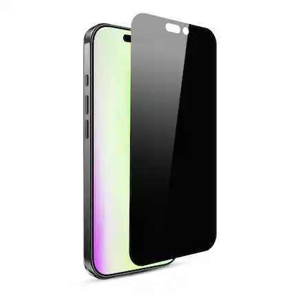 Front. Mybat Pro - MyBat Pro 360° Privacy Full Coverage Tempered Glass for Apple iPhone 17 / iPhone 17 Pro / 16 Pro - Black - Clear.