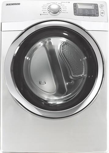Front Standard. Samsung - 7.5 Cu. Ft. 13-Cycle Steam Electric Dryer - White.