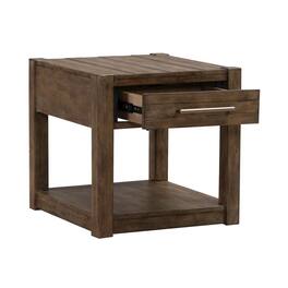 Liberty Furniture Industries - Broadmore Living Room Drawer End Table - Cobblestone Brown