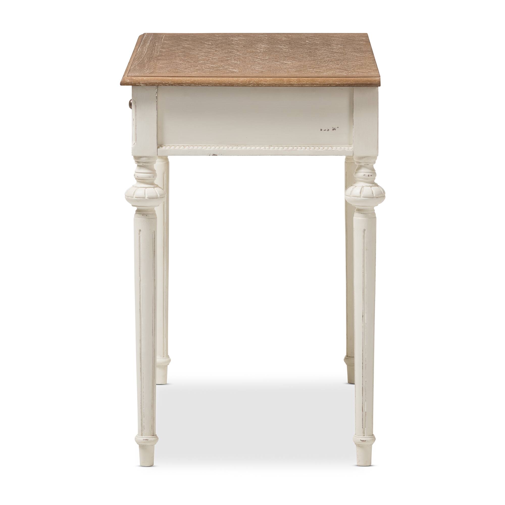 Left. Baxton Studio - Marquetterie French Provincial Writing Desk - White/Natural.