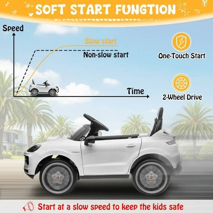 SOFT START FUNCTION

Speed  
Slow start  
Non-slow start

Time  
One-Touch Start  
2-Wheel Drive

Start at a slow speed to keep the kids safe
