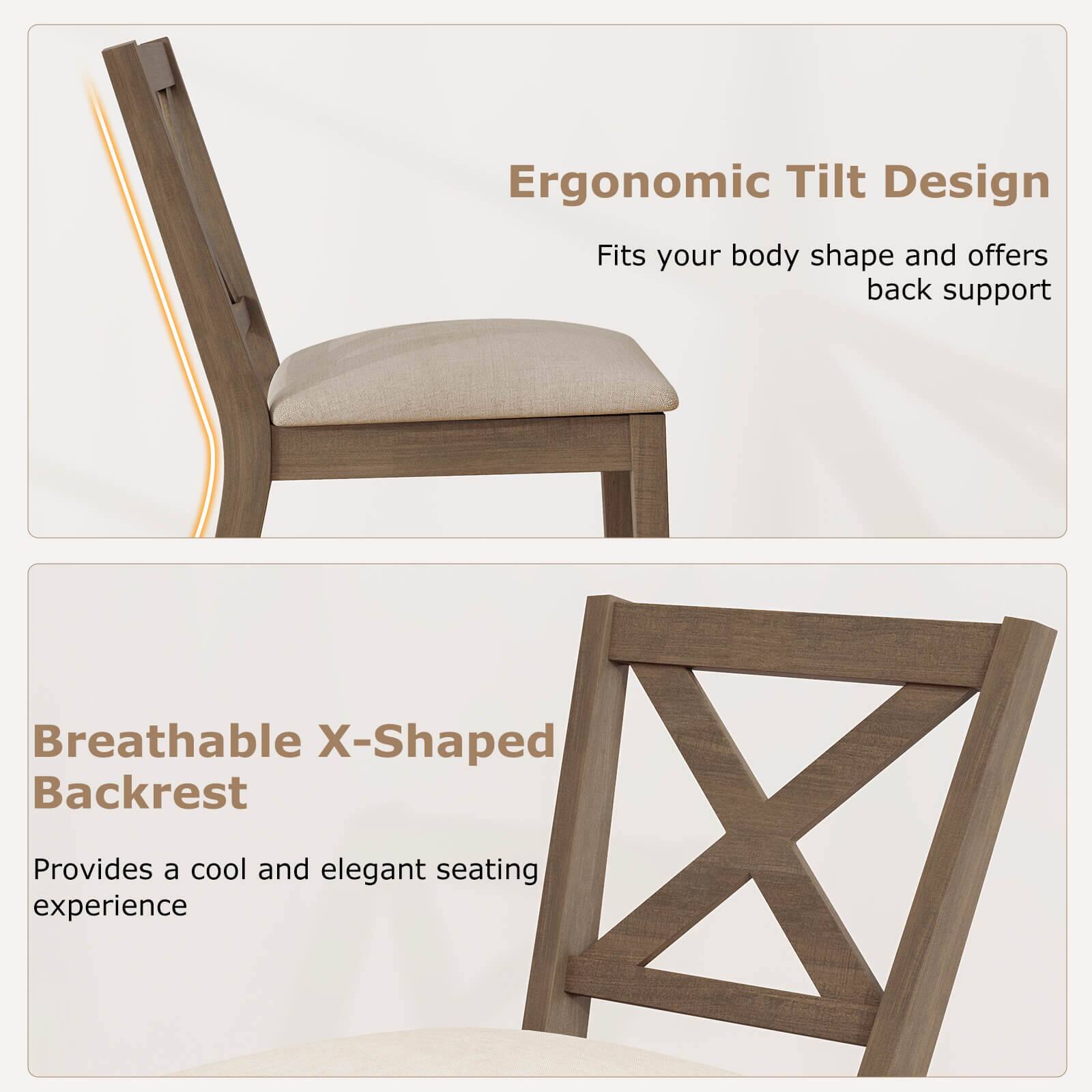 Ergonomic Tilt Design  
Fits your body shape and offers back support  

Breathable X-Shaped Backrest  
Provides a cool and elegant seating experience