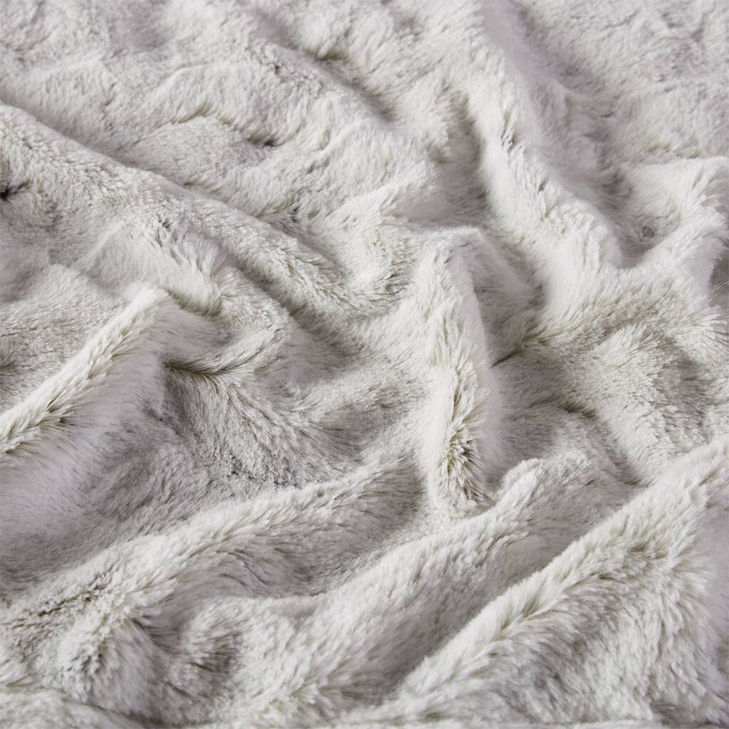 Alt View 5. Gracie Mills - Gracie Mills Shawn Brushed Faux Fur to Mink Oversized Throw - Snow Leopard.