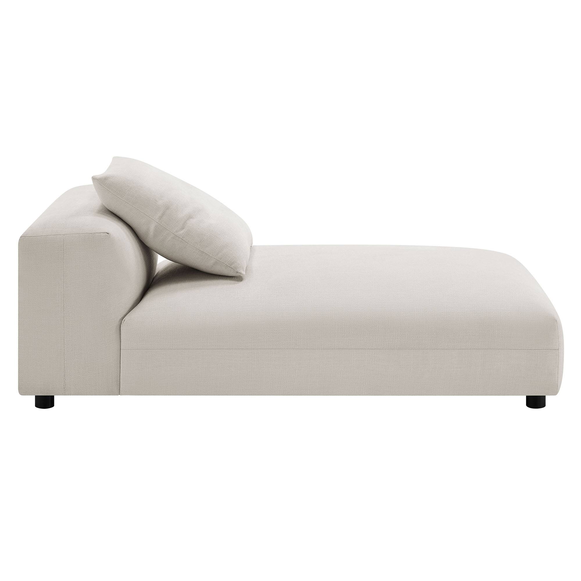 Back. Modway - Solace Modular Upholstered Fabric Armless Chaise Lounge by Modway - Salt.