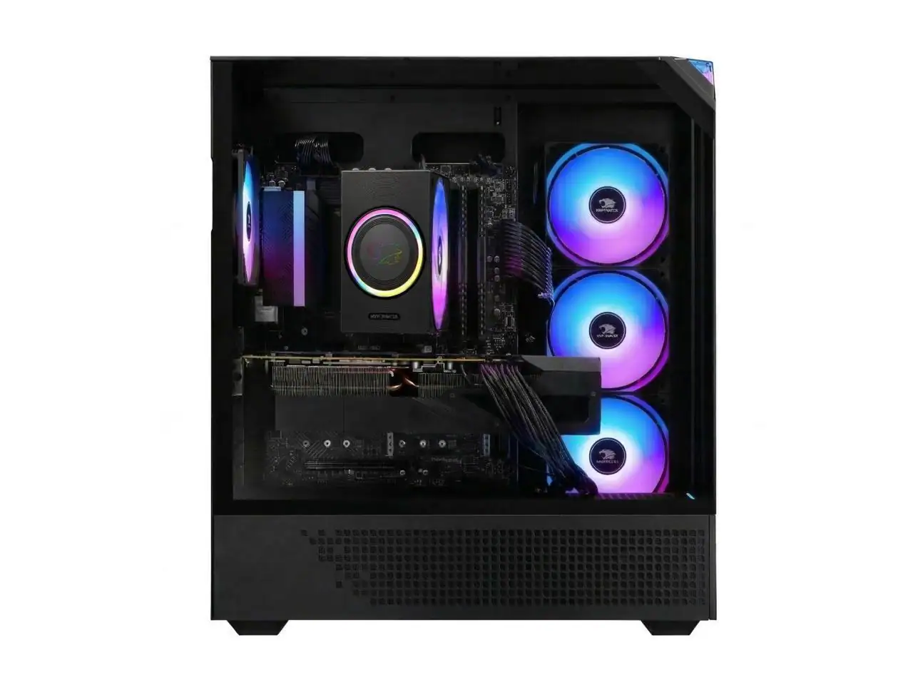 Alt View 2. iBUYPOWER - iBUYPOWER Element Gaming PC Desktop - AMD Ryzen 7 9700F, NVIDIA GeForce RTX 5060Ti 16GB, 32GB DDR5 RAM, 1TB NVMe SSD - Black.