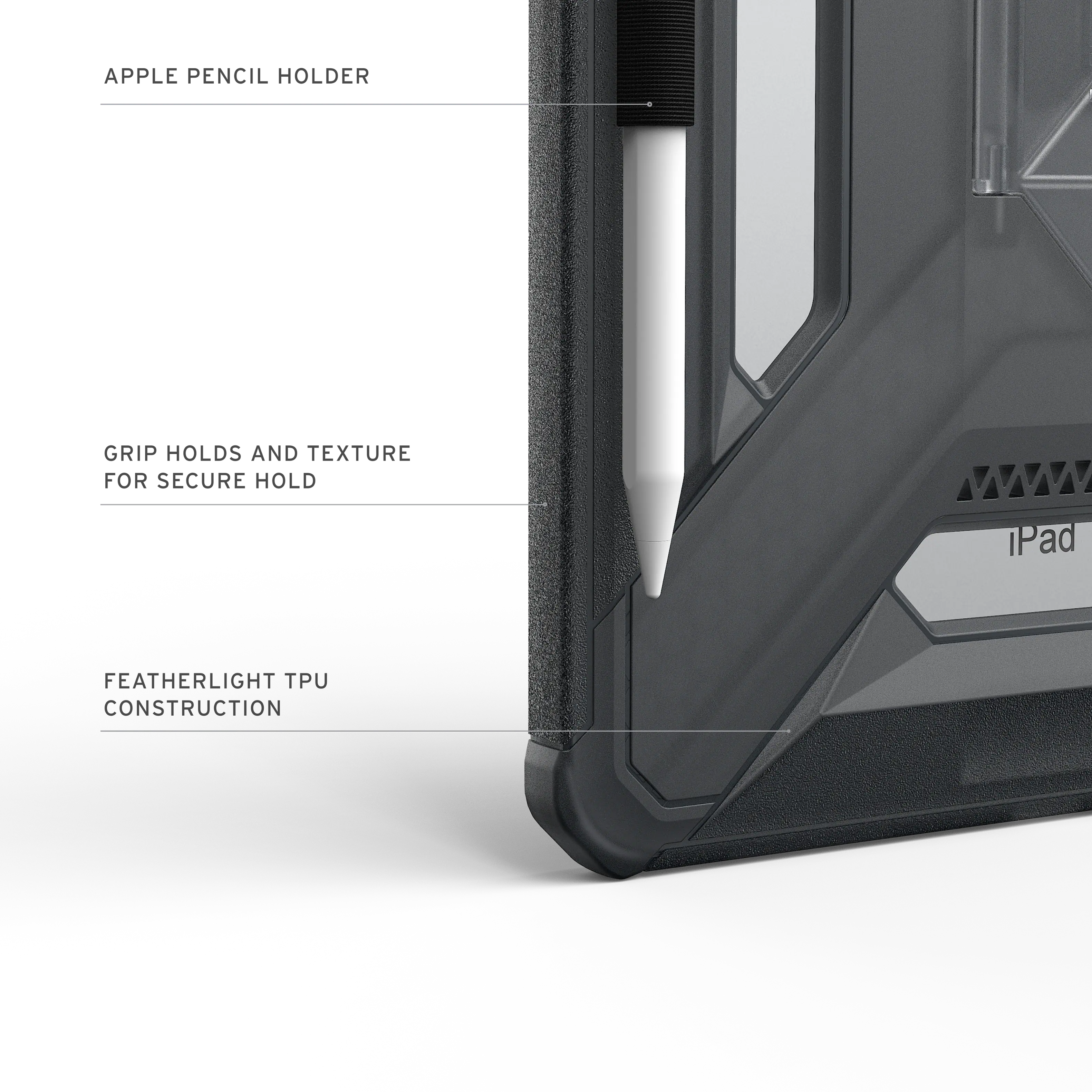 Alt View 1. UAG - UAG - Scout + Case for Apple iPad 11” (A16) 2025, 10.9” (10th Gen) 2022- Ash - Ash.