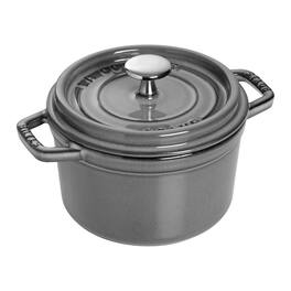 Staub - Cast Iron 1.25-qt Round Cocotte - Graphite Grey