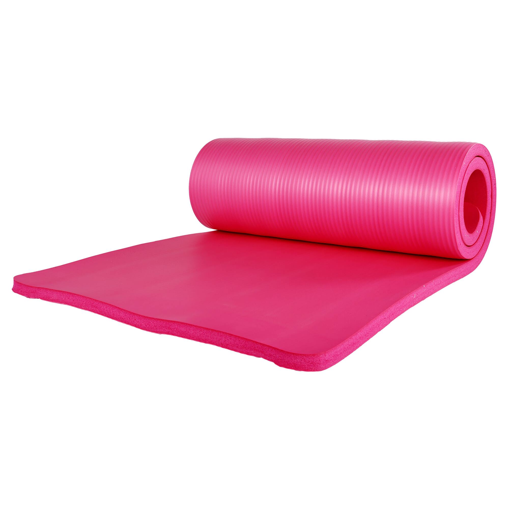 Alt View 4. BalanceFrom Fitness - BalanceFrom Fitness 1" Extra Thick Yoga Mat w/Knee Pad and Carrying Strap, Pink - Pink.