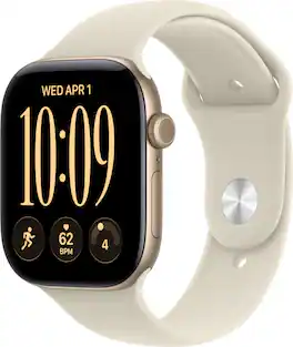 Apple Watch Series 12 (GPS) 46mm Aluminum Case with Sand Sport Band - S/M - Light Gold - (2026)