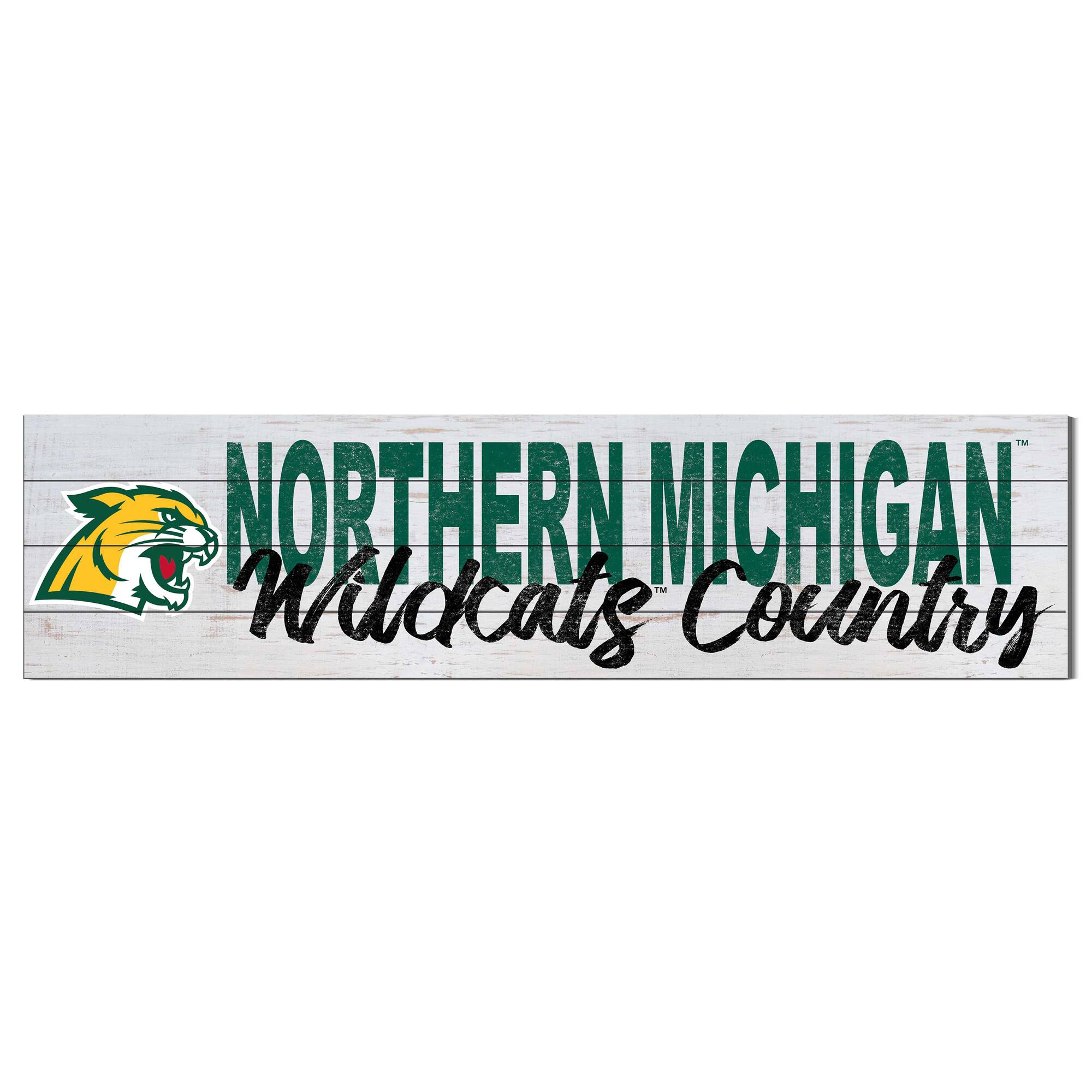 Northern Michigan Wildcats 40'' x 10'' Logo Sign