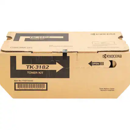 R1182 TONER KIT 2 KYOCERA TK-3182 TONER KIT OPEN Item No. 1T02T70US0 1T02T70US0001 Toner Made in Japan Bottled in Vietnam