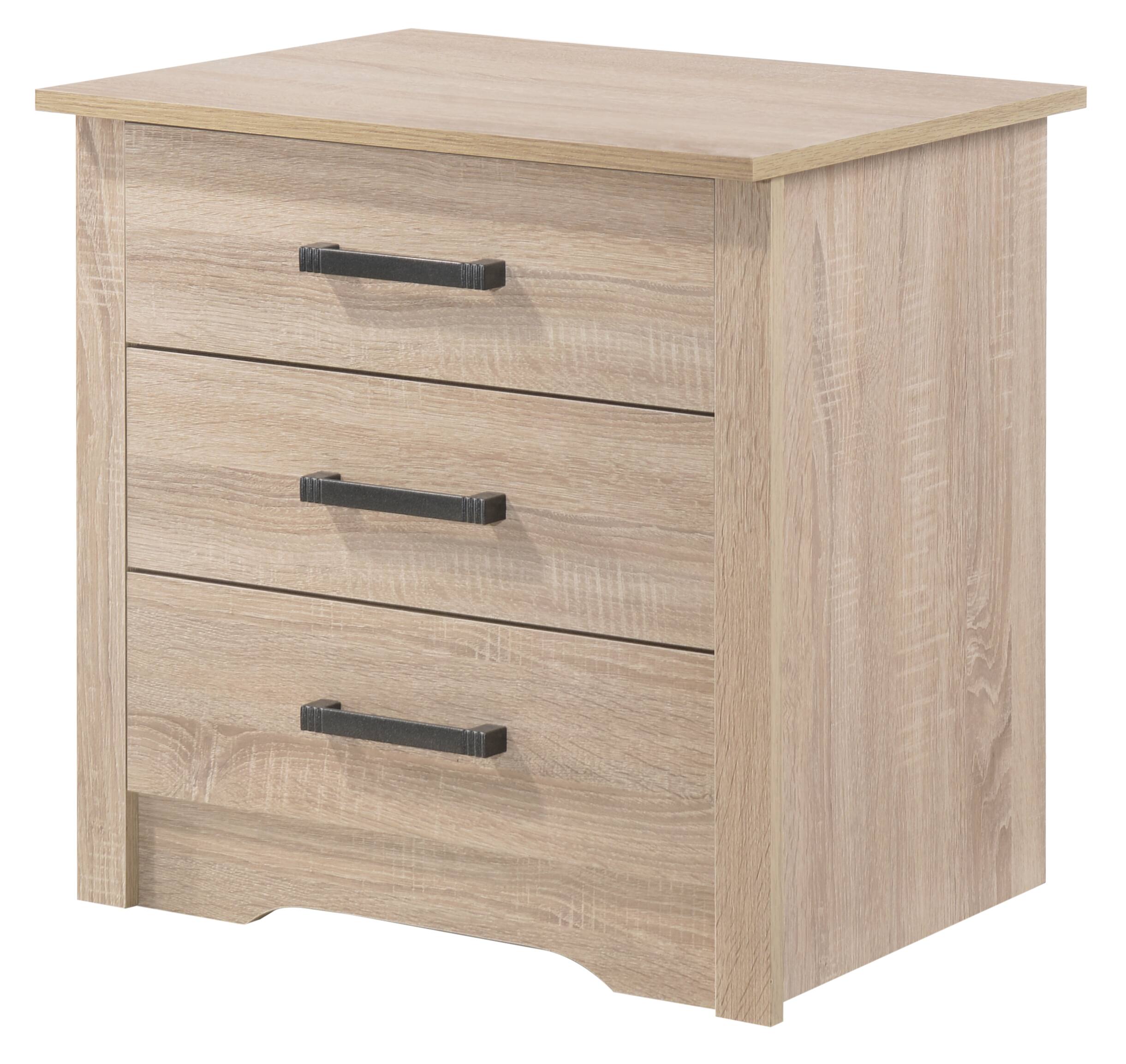 Front. TinyHomie - Sandle Wood Contemporary Nightstand - Brown.