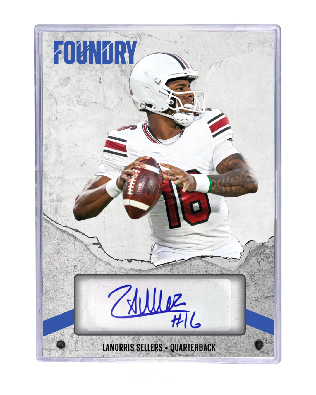 FOUNDRY  
HH Wilson  
#16  
LANORRIS SELLERS  
QUARTERBACK  

LANORRIS SELLERS  
#16  
QUARTERBACK  

PULSE
