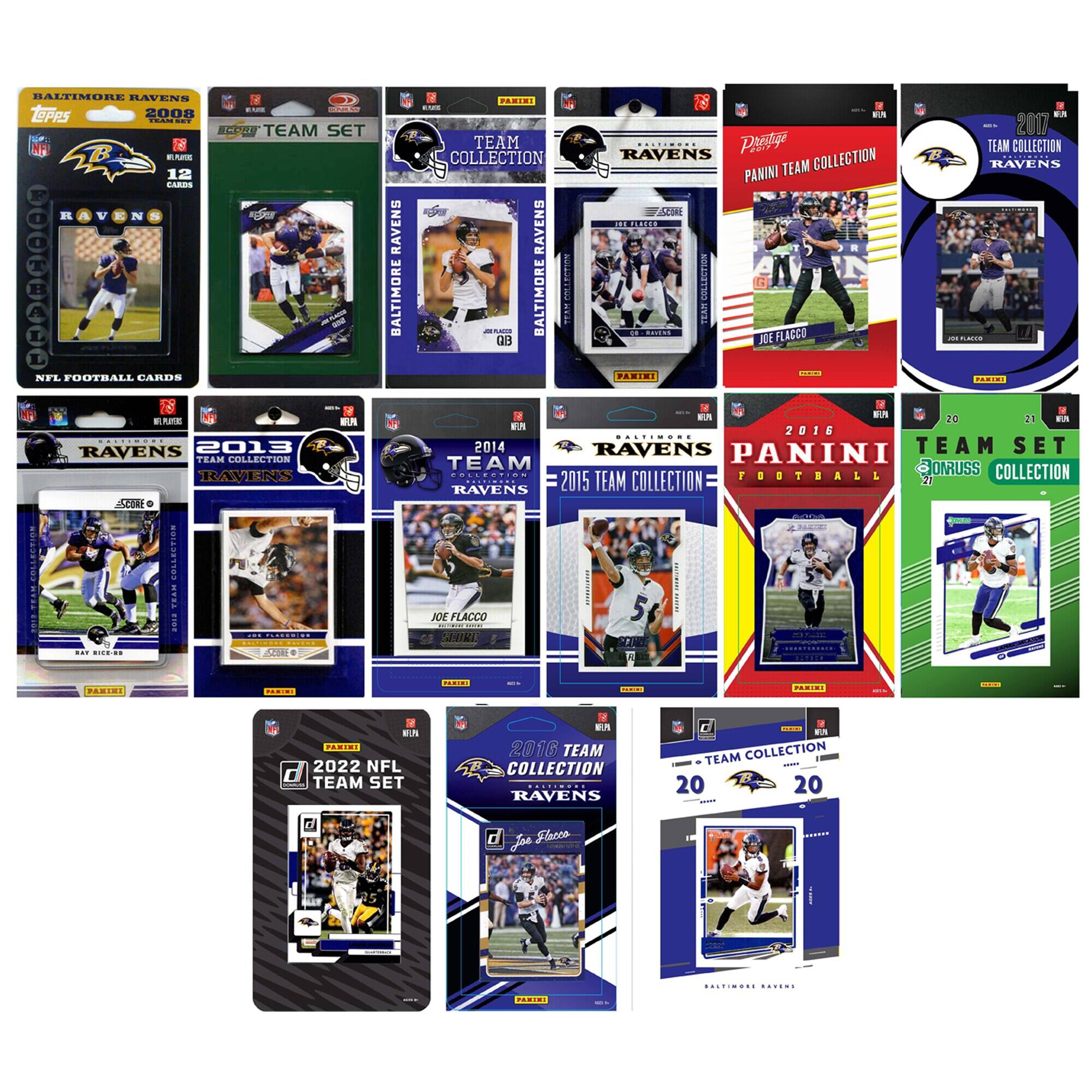 Sure, here is the corrected and grouped text from the image:
---
**Baltimore Ravens 2008**
- 16 Cards
- 12 Rookies
- NFL Football Cards
**2013 Team Collection Ravens**
- 2013 Team Collection Ravens
- Joe Flacco
**2014 Team Collection Ravens**
- 2014 Team Collection Ravens
- Joe Flacco
**2015 Team Collection Ravens**
- 2015 Team Collection Ravens
- Joe Flacco
**2016 Team Collection Ravens**
- 2016 Team Collection Ravens
- Joe Flacco
**2017 Team Collection Ravens**
- 2017 Team Collection Ravens
- Joe Flacco
**2018 Team Collection Ravens**
- 2018 Team Collection Ravens
- Joe Flacco
**2019 Team Collection Ravens**
- 2019 Team Collection Ravens
- Joe Flacco
**2020 Team Collection Ravens**
- 2020 Team Collection Ravens
- Joe Flacco
**2021 Team Collection Ravens**
- 2021 Team Collection Ravens
- Joe Flacco
**2022 NFL Team Set**
- 2022 NFL Team Set
- Joe Flacco
**Panini Team Collection Ravens**
- Panini Team Collection Ravens
- Joe Flacco
**Panini Team Set**
- Panini Team Set
- Joe Flacco
**Panini Team Collection**
- Panini Team Collection
- Joe Flacco
**Panini Team Set**
- Panini Team Set
- Joe Flacco
**Panini Team Collection**
- Panini Team Collection
- Joe Flacco
**Panini Team Set**
- Panini Team Set
- Joe Flacco
**Panini Team Collection**
- Panini Team Collection
- Joe Flacco
**Panini Team Set**
- Panini Team Set
- Joe Flacco
**Panini Team Collection**
- Panini Team Collection
- Joe Flacco
**Panini Team Set**
- Panini Team Set
- Joe Flacco
**Panini Team Collection**
- Panini Team Collection
- Joe Flacco
**Panini Team Set**
- Panini Team Set
- Joe Flacco
**Panini Team Collection**
- Panini Team Collection
- Joe Flacco
**Panini Team Set**
-