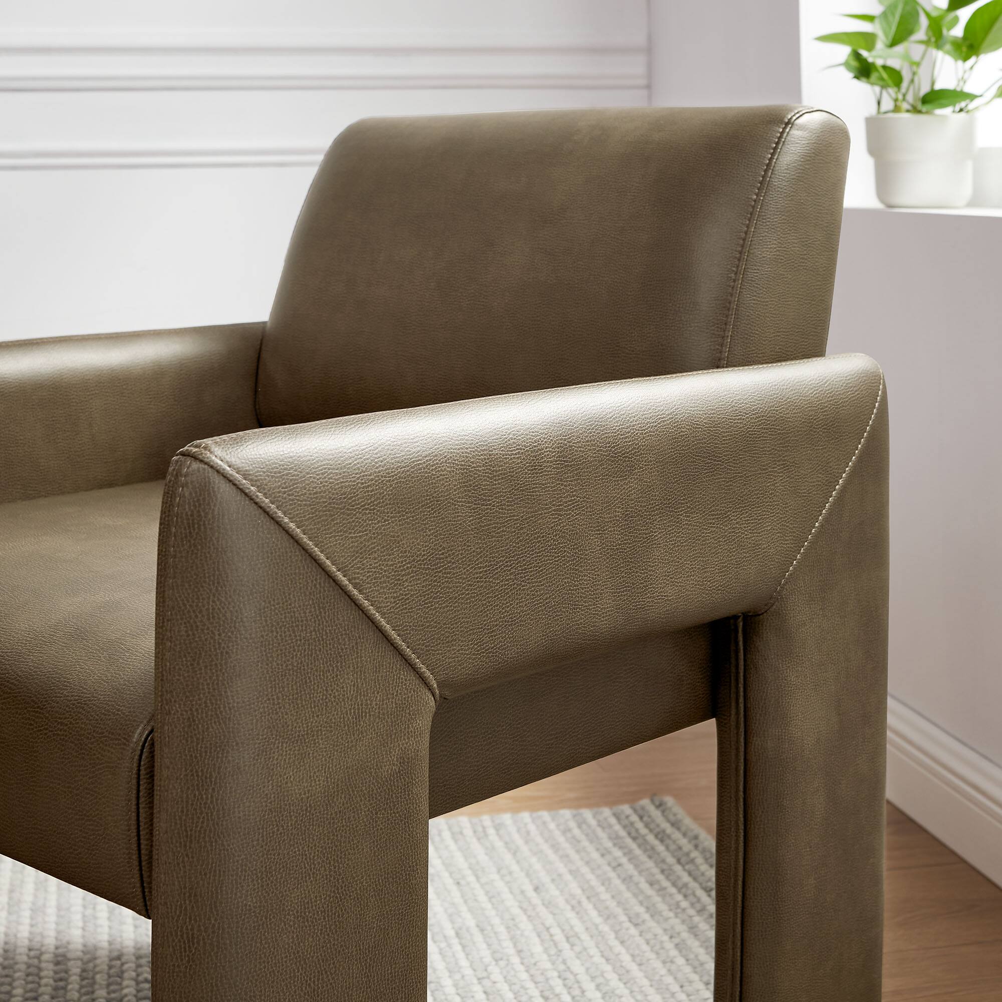 Alt View 5. Modway - Daven Vegan Leather Dining Armchair by Modway - Gray.