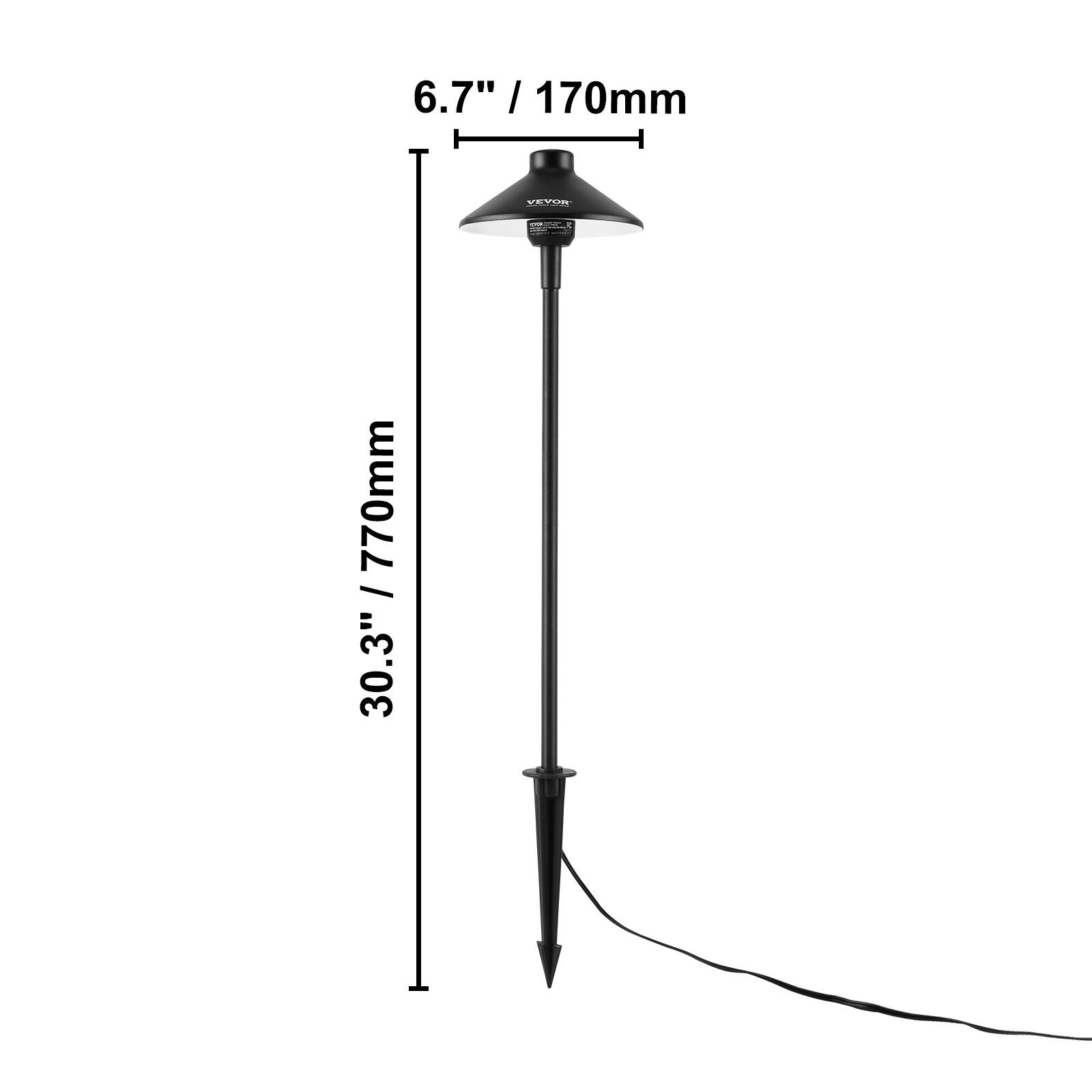6.7" / 170mm  
30.3" / 770mm
