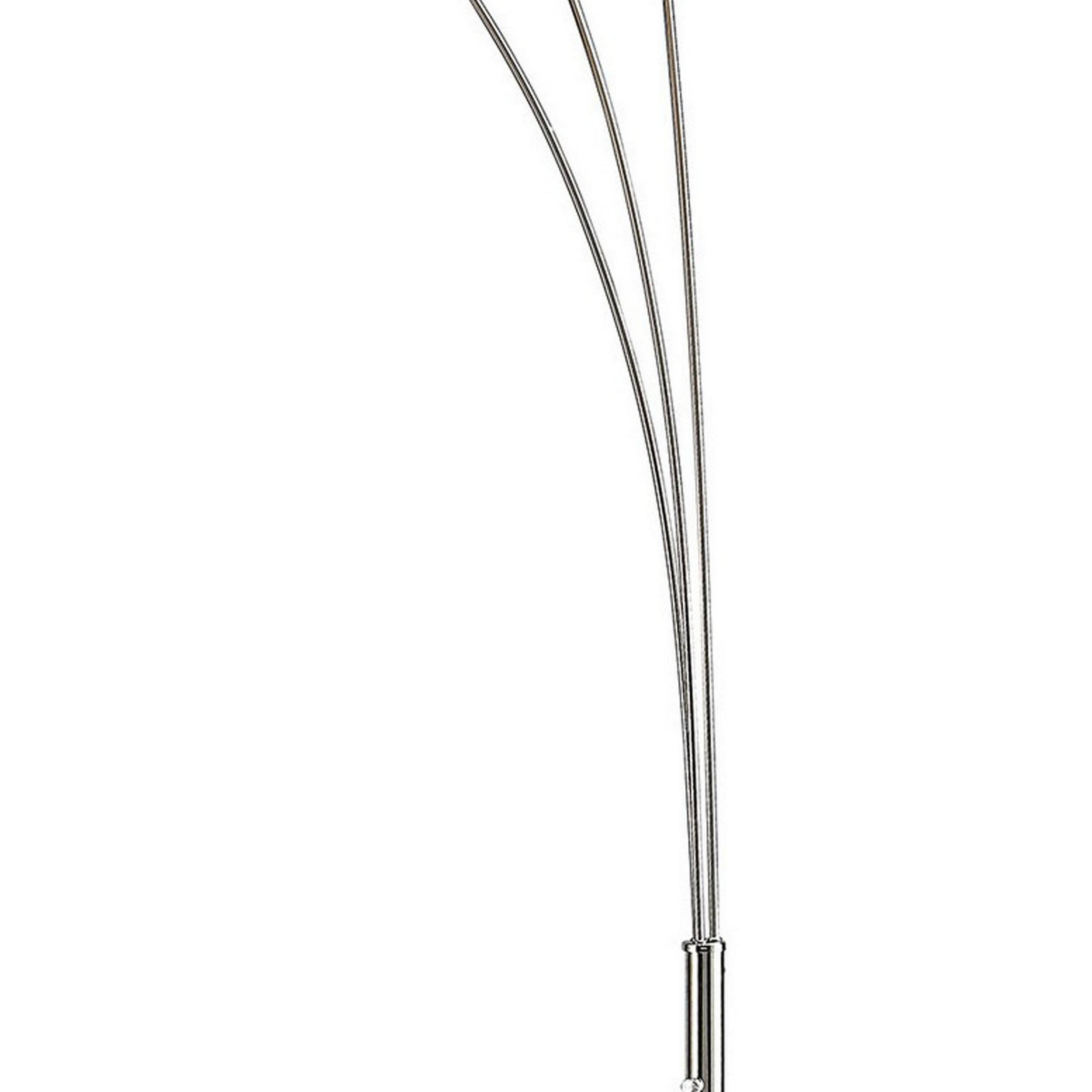 Left. Manhattan Lane - 92 Inch 3 Arm Arc Floor Lamp with Modern Round Metal Base.