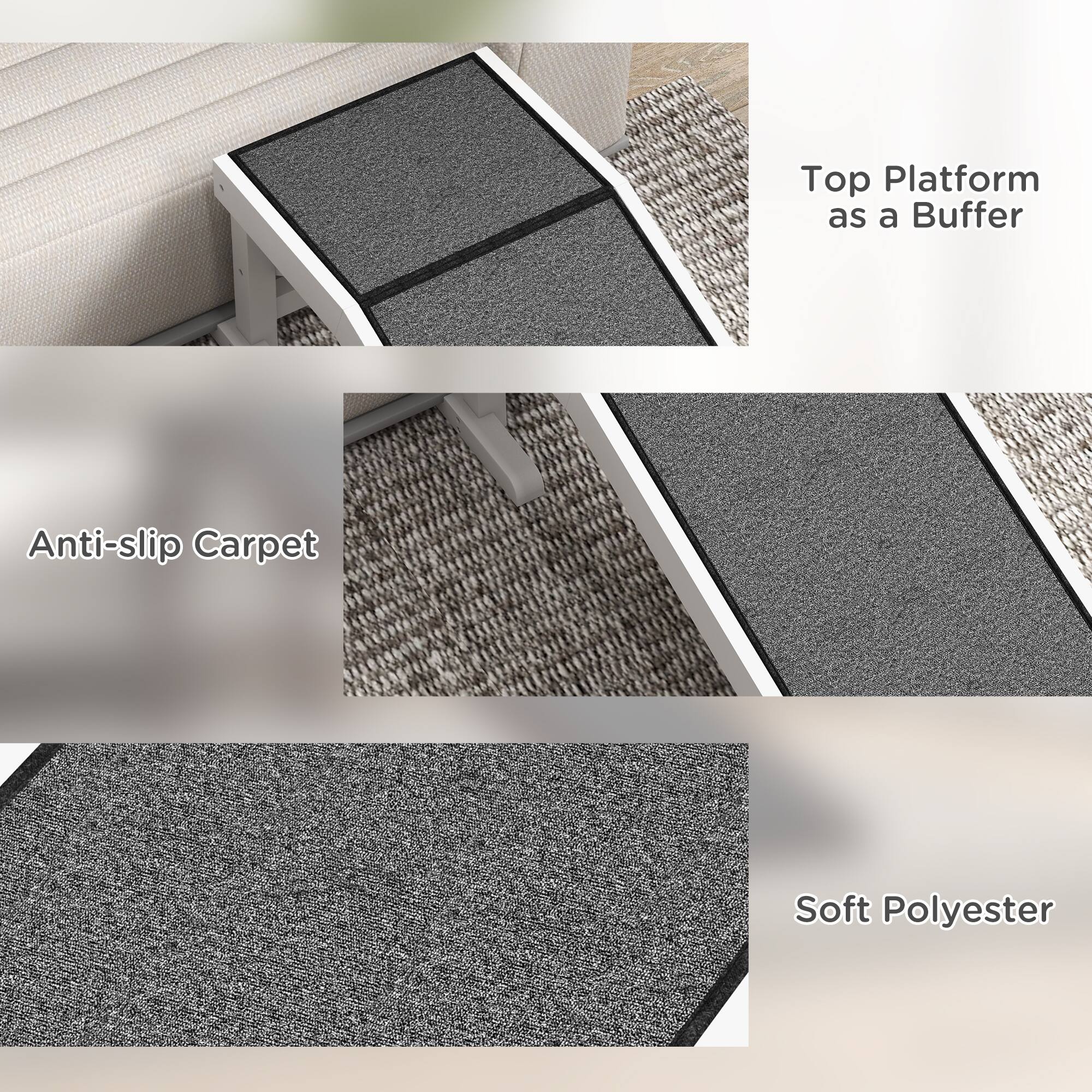 Top Platform as a Buffer

Anti-slip Carpet

Soft Polyester