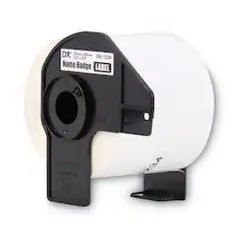 Brother - DK1234 2.3 in. x 3.4 in. Die-Cut Name Badge Labels - (1-Roll) - White