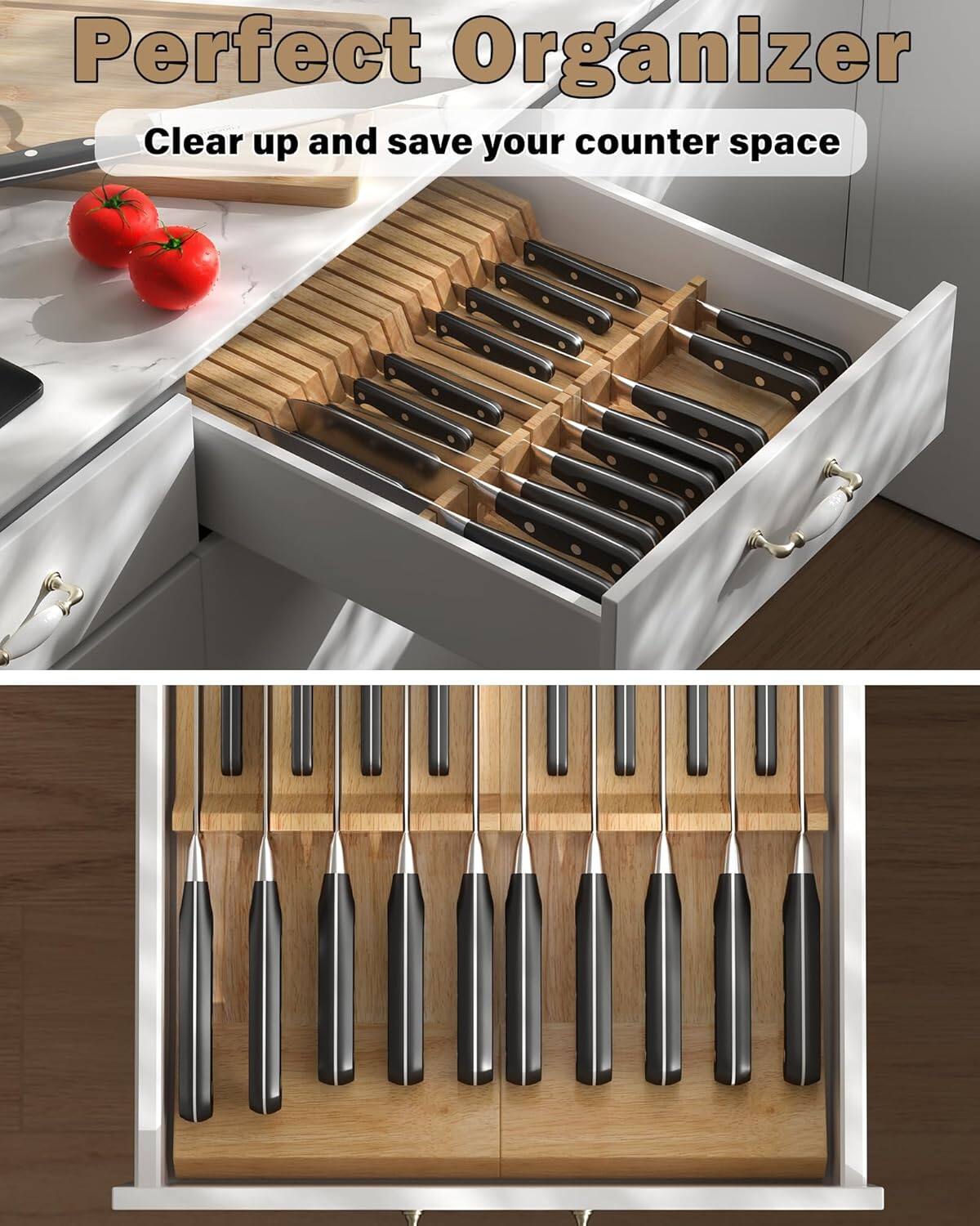 Perfect Organizer  
Clear up and save your counter space