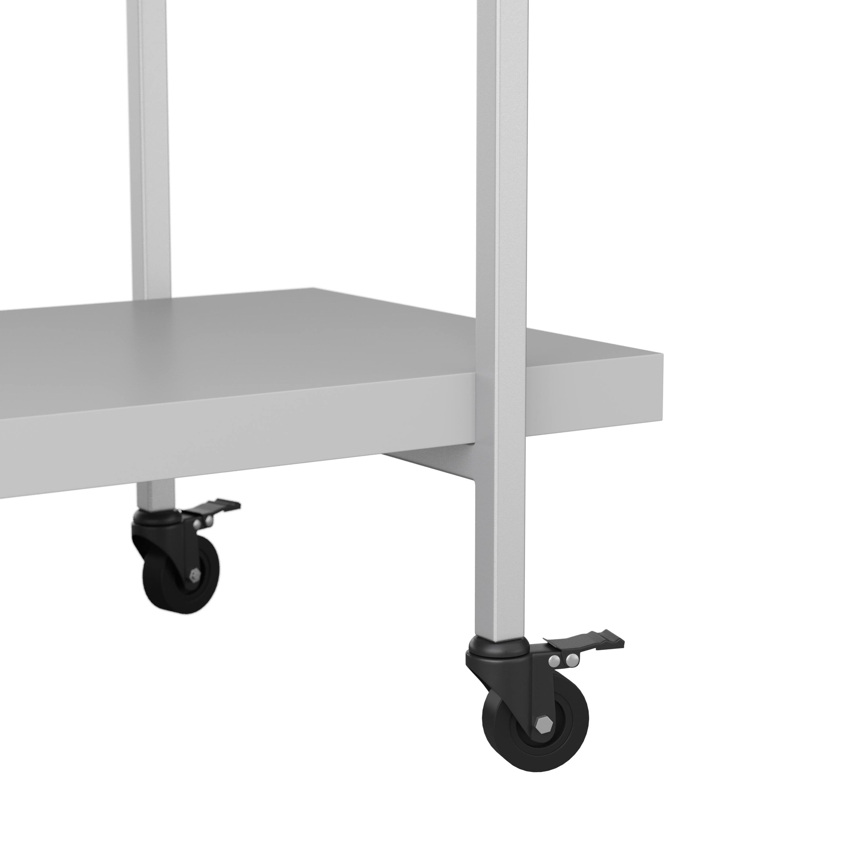 Alt View 21. Martha Stewart - Liam Mobile 2 Tier Printer Cart with Side Storage - Gray/Brushed Nickel Frame.