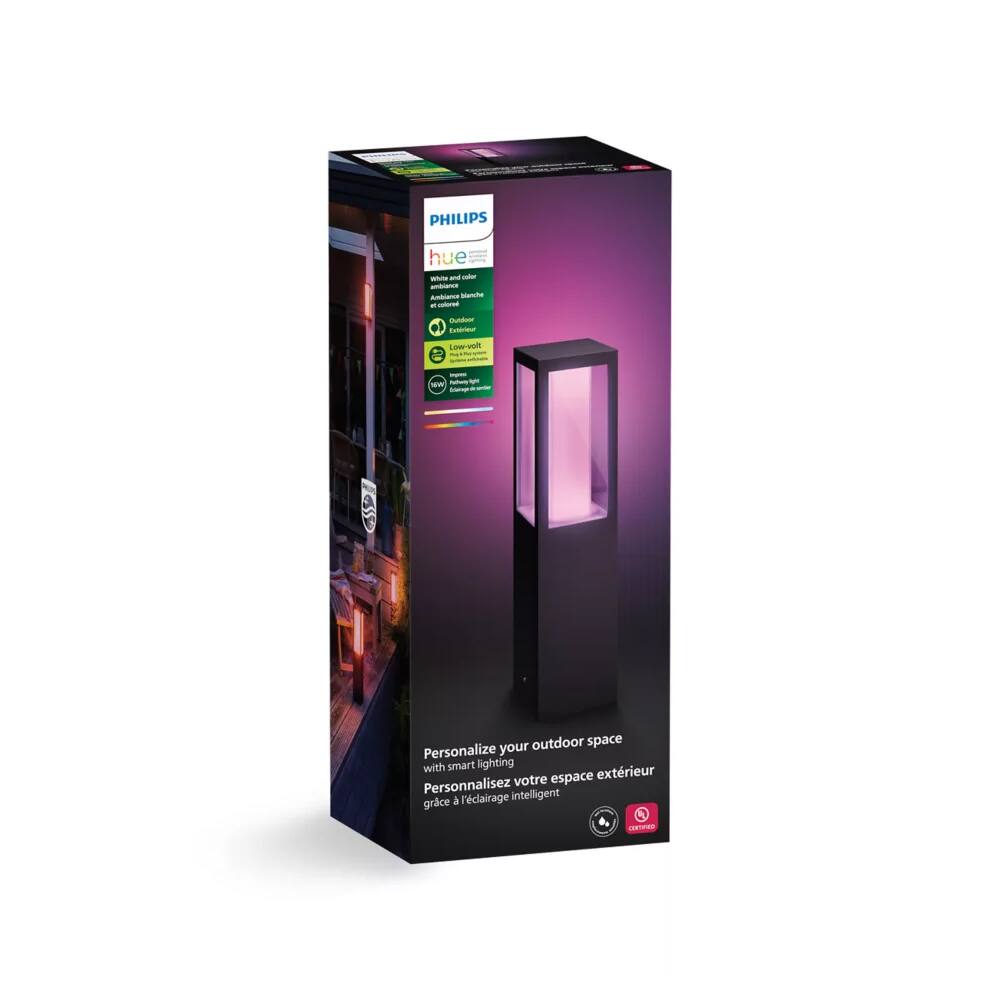 PHILIPS hue  
White and color ambiance  
Outdoor  
Low-volt  

Personalize your outdoor space  
Personnalisez votre espace extérieur  
Personnalisez votre espace extérieur grâce à l'éclairage intelligent