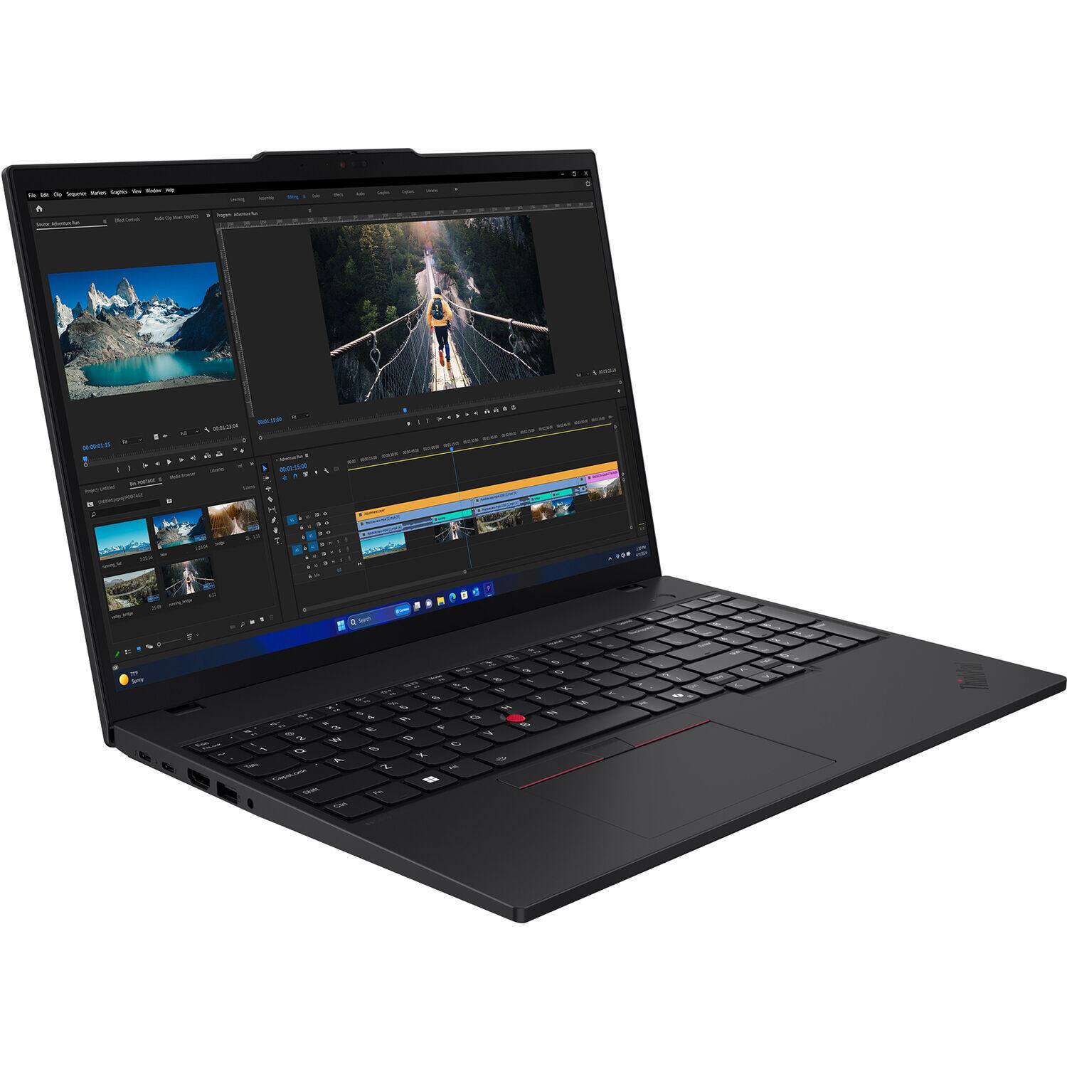 Alt View 3. Lenovo - ThinkPad T16 Gen 3 16" Touch - Screen Laptop - Ultra 5 with 16GB Memory - 512GB SSD - Black.