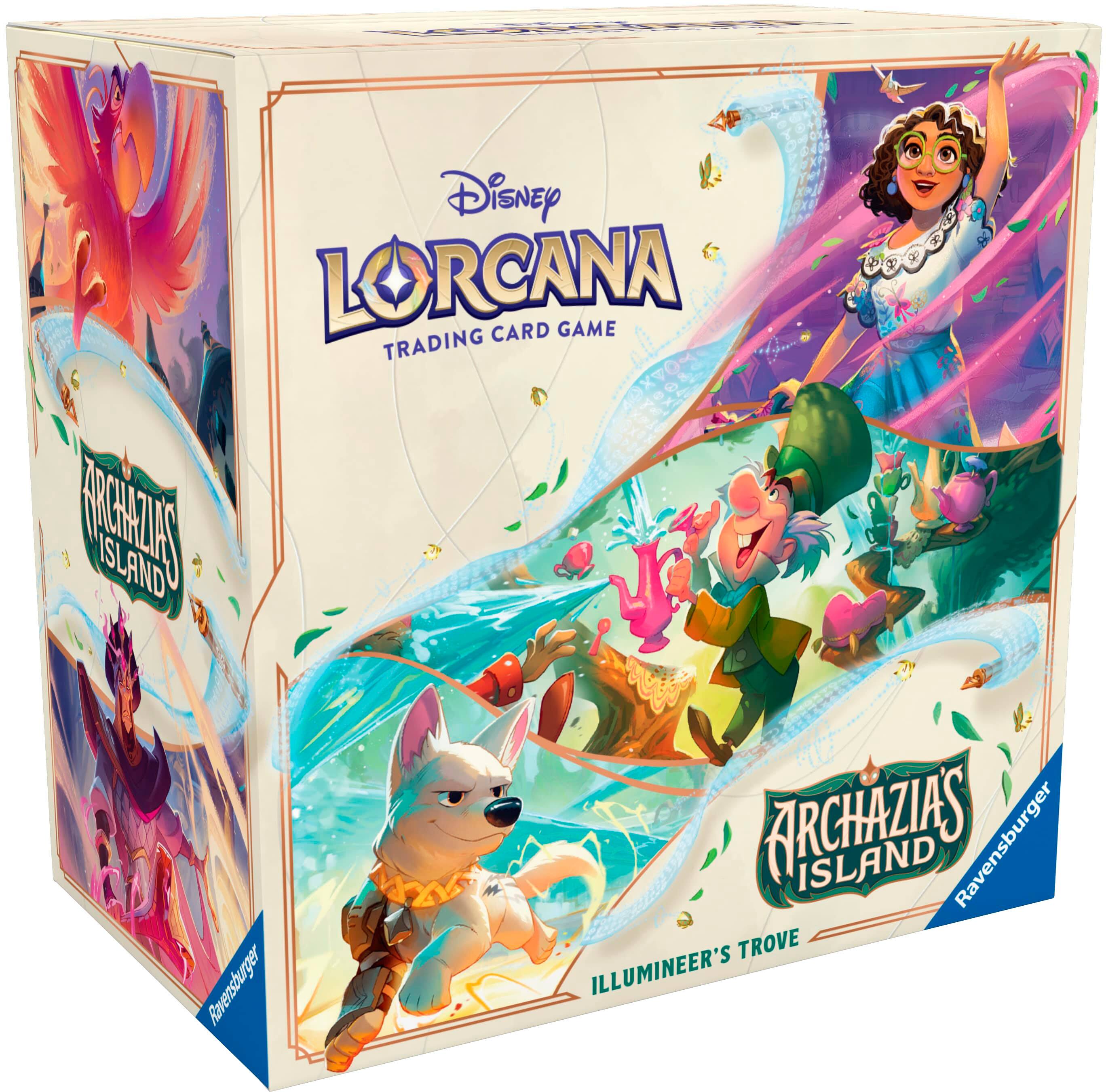 Disney Lorcana Trading Card Game is a trading card game by Disney. The game features characters from the Disney universe, including Archazias Island and Illuminator's Trove. The game is designed by Ravensburger and is a fun and engaging activity for fans of Disney and trading card games.