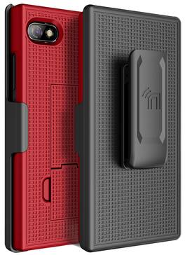 Nakedcellphone - Case with Stand and Belt Clip Holster Combo for Unihertz Titan Slim - Red