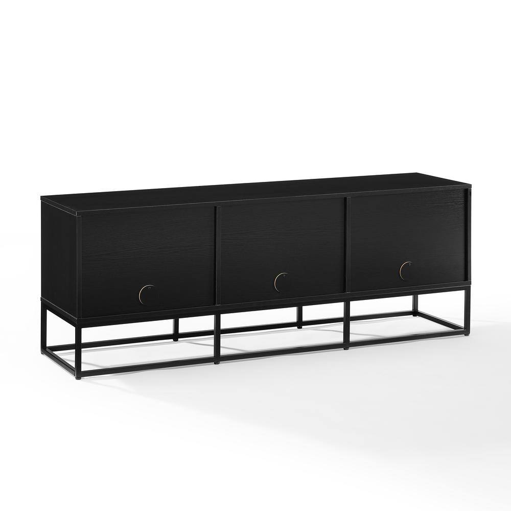 Alt View 2. Crosley Furniture - Enzo Large Record Player Stand With Vinyl Storage - Black.