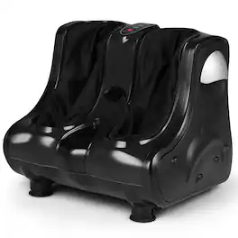 Gymax - Foot & Calf Massager w/ Heat Vibration Deep Kneading Shiatsu Foot Massage Machine - Black