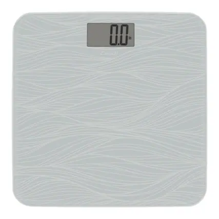Front. Escali - Glass Waves Bathroom Scale - Grey.