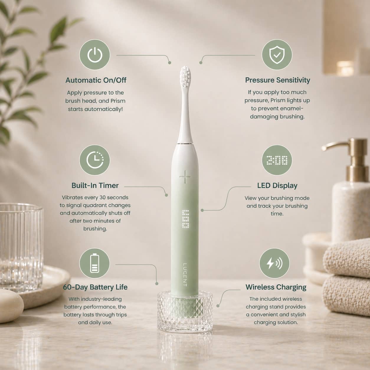 Lucent Spark Sonic Electric Toothbrush Pink Bliss 10712 - Best Buy