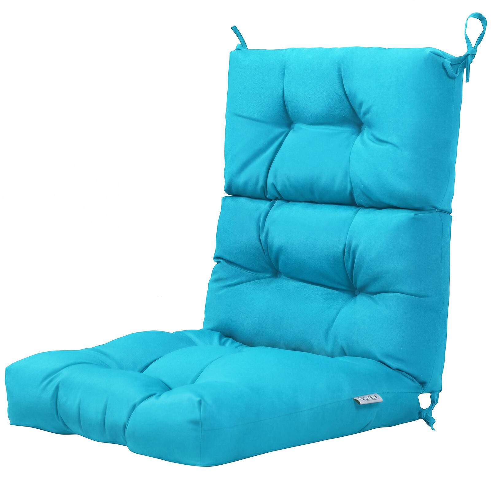 Front. Costway - Costway 1 PCS Outdoor Back Chair Cushion Tufted Pillow Patio Seating Pad - Turquoise.