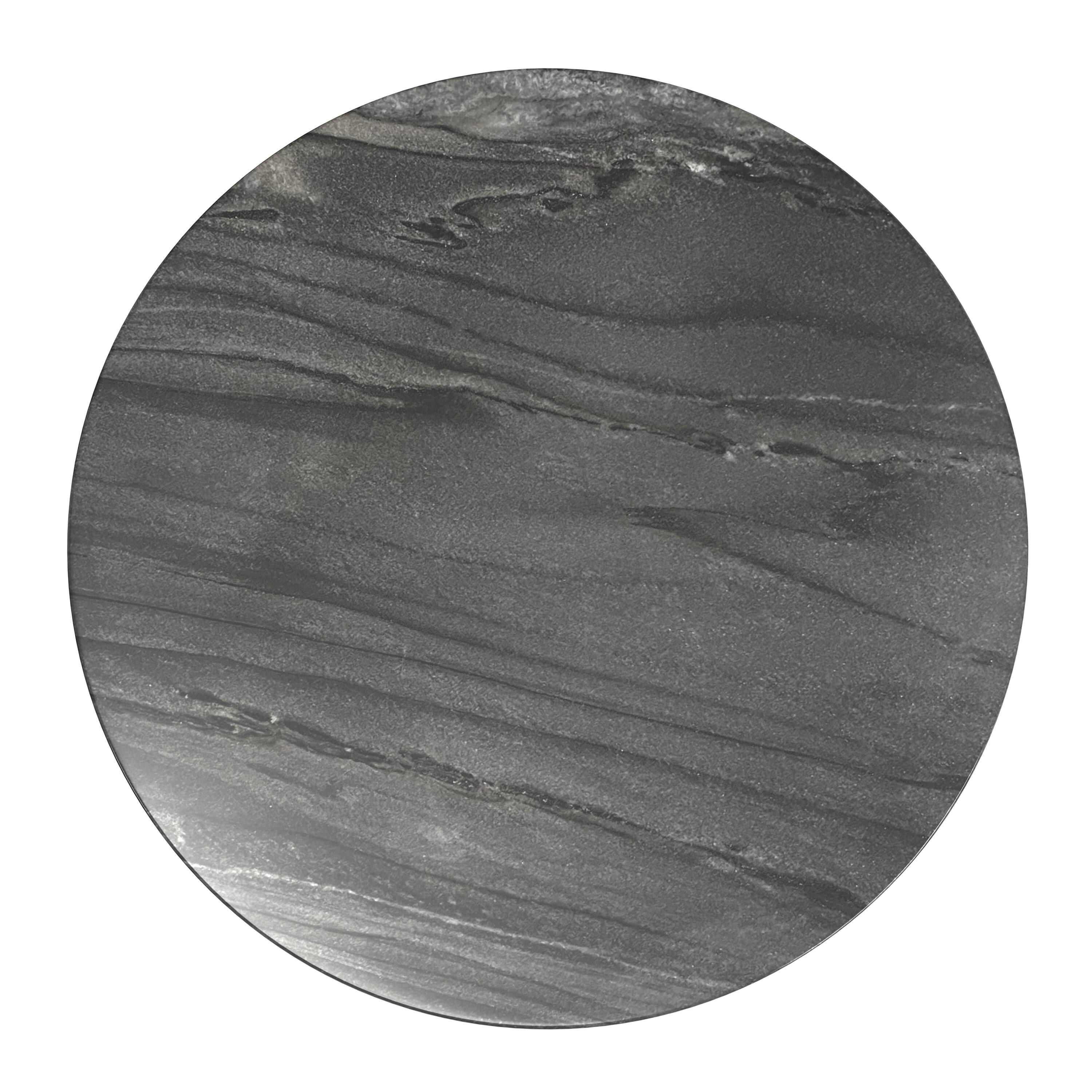 Alt View 2. Simpli Home - Evans 16 inch Wide Modern Side Table in Black Genuine Marble and Black/Silver Iron - Black.