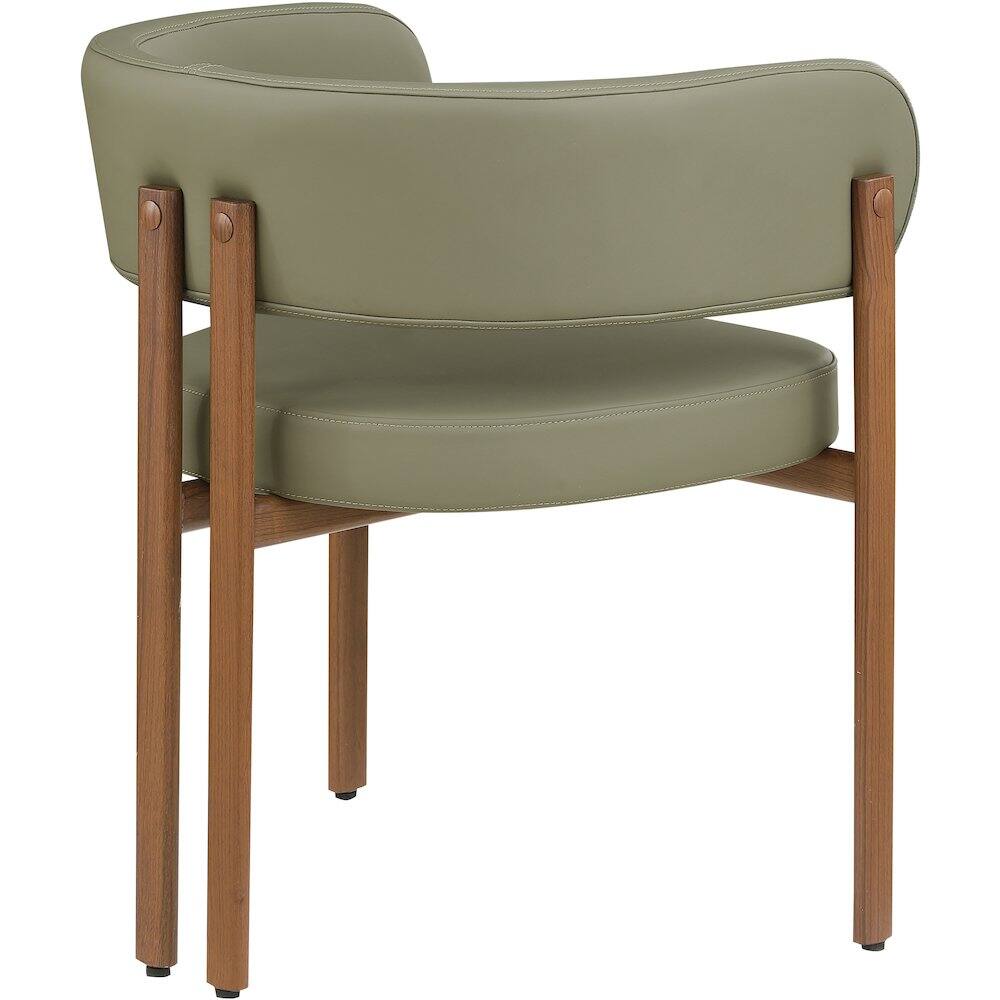 Alt View 4. Meridian Furniture - Gideon Olive Green Vegan Leather Dining Chair, Set of 2 - Green.