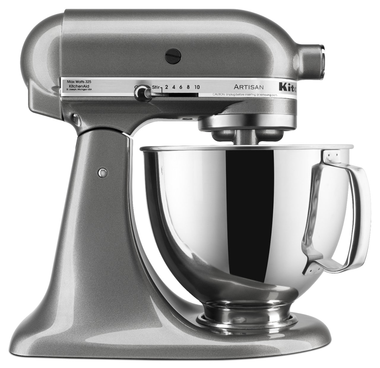 Max Watts 325  
KitchenAid  
Stir 2 4 6 8 10  
ARTISAN  
Kit  
CAUTION: Unplug before rinsing or removing parts