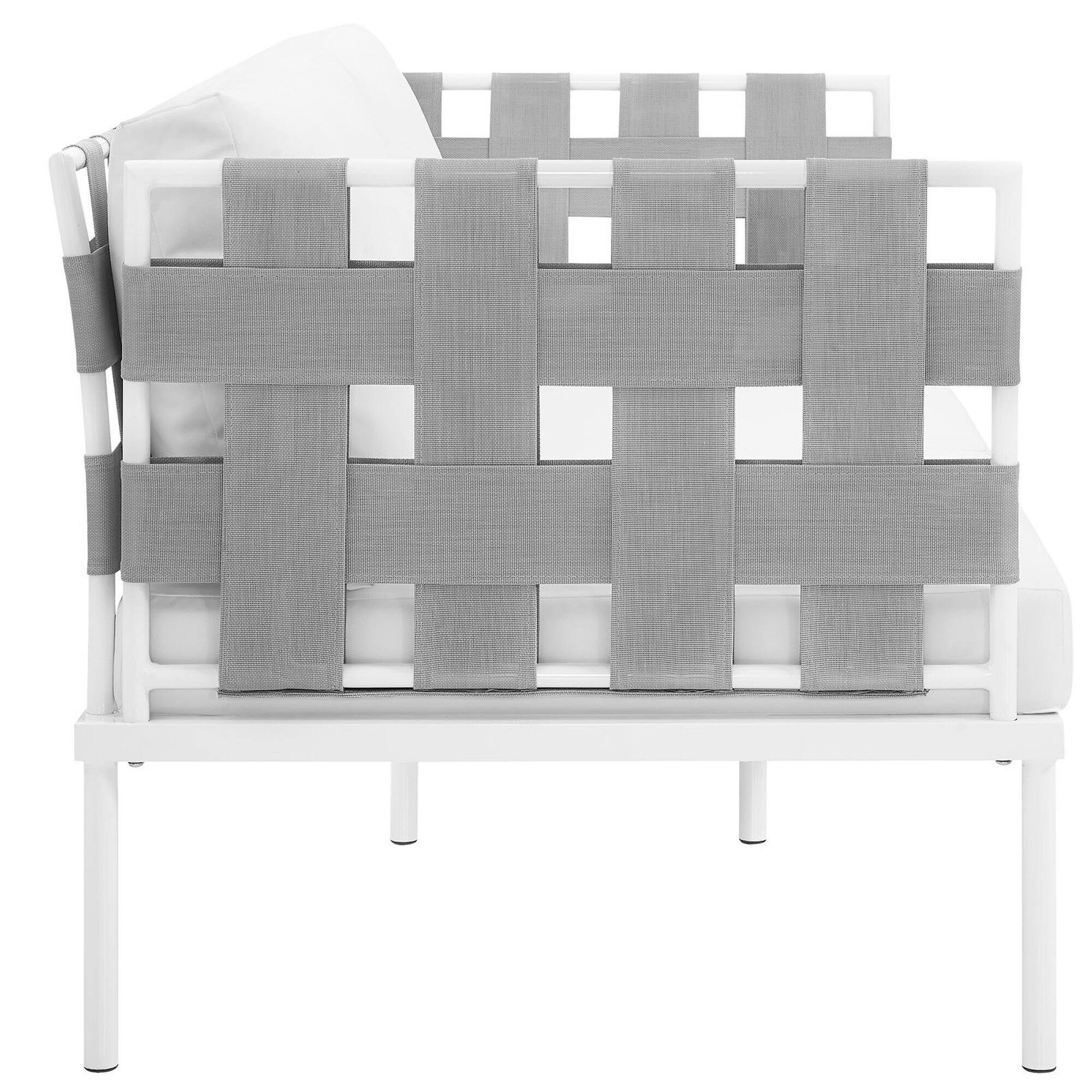Left. Modway - Harmony Outdoor Patio Aluminum Loveseat by Modway - White White.