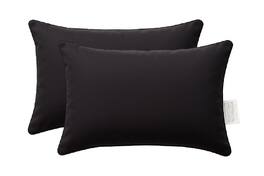 LuXeo - 2-Pack Indoor-Outdoor Throw Pillow/ Size:14" x 20" - Black