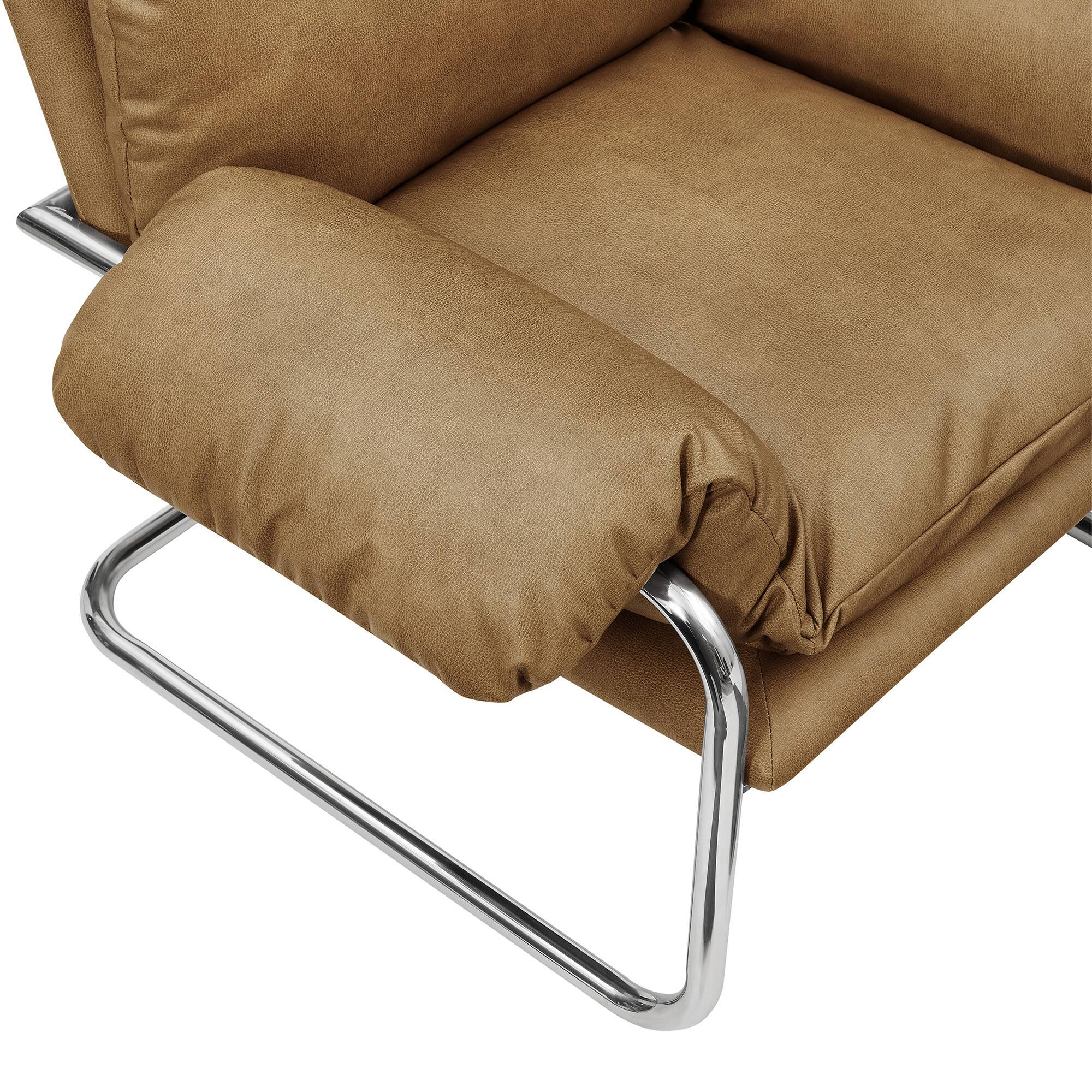 Alt View 5. Modway - Ansel Vegan Leather Accent Chair by Modway - Toast.