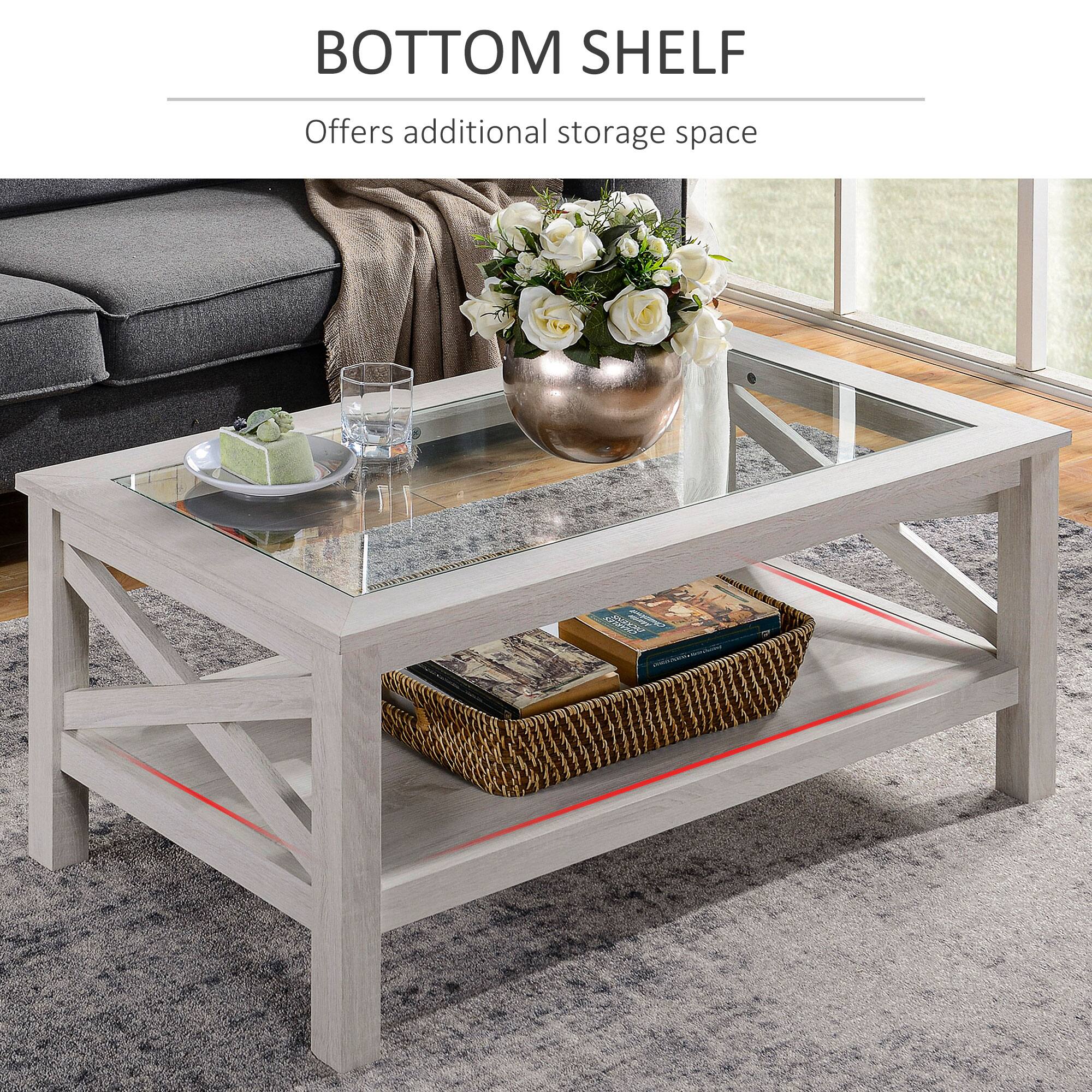 BOTTOM SHELF  
Offers additional storage space