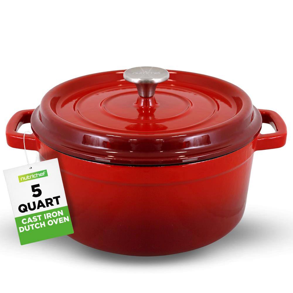 nutrichef 5 QUART CAST IRON DUTCH OVEN